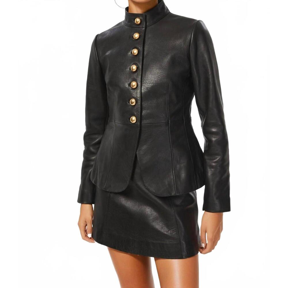 NEW CAMI NYC lorraine genuine leather jacket in black
